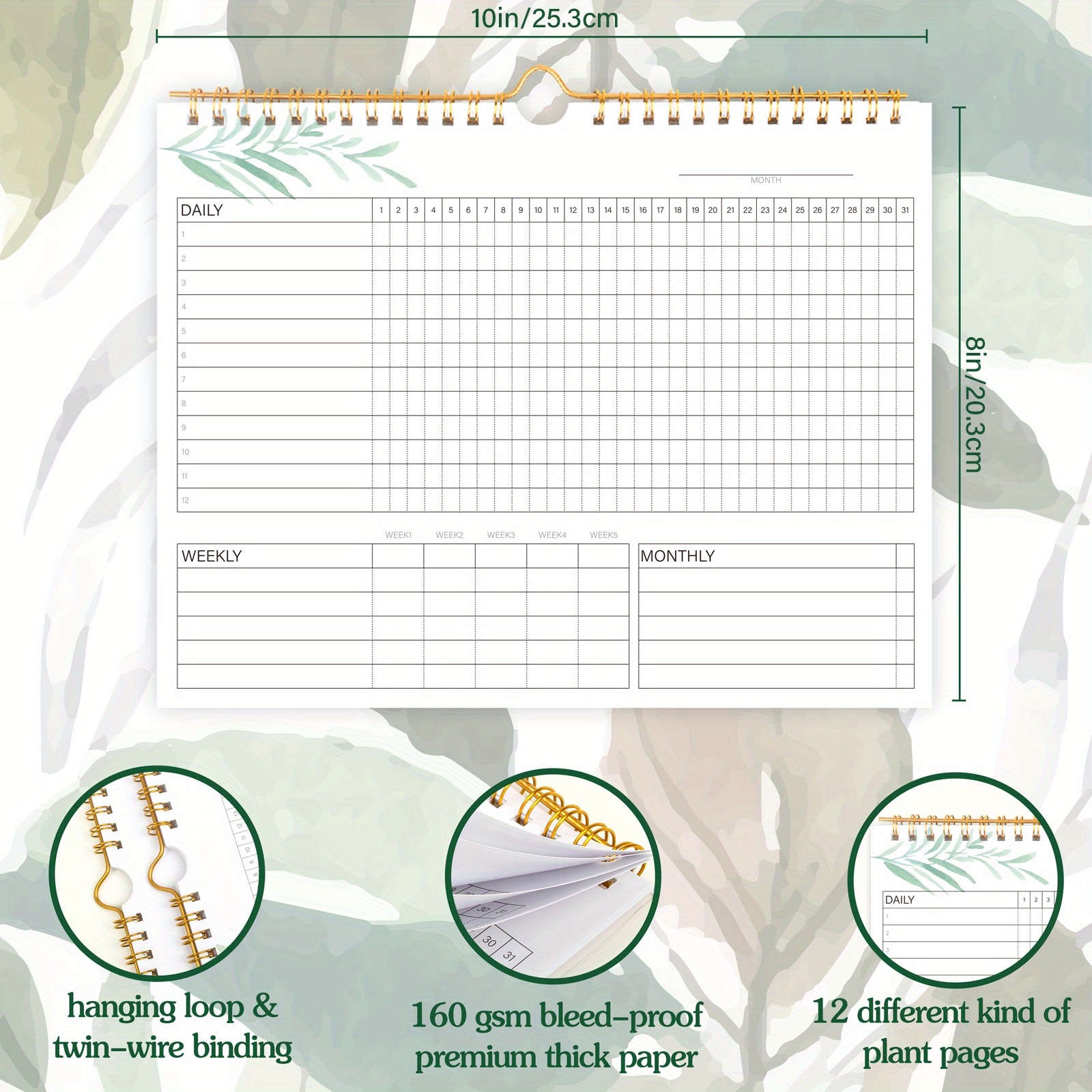 Habit Tracker Calendar & To Do List Planner, Spiral Bound Daily