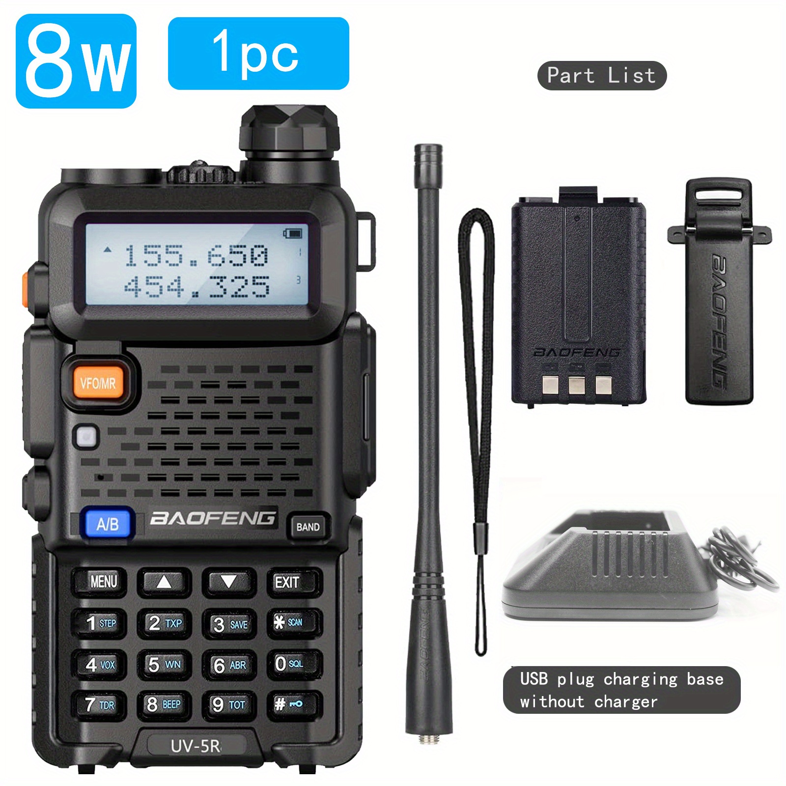 1pc Baofeng UV-5R Uhf Vhf Radio Bidirectionnelle Longue Portée,  Talkie-walkie Double Fréquence - Temu Belgium