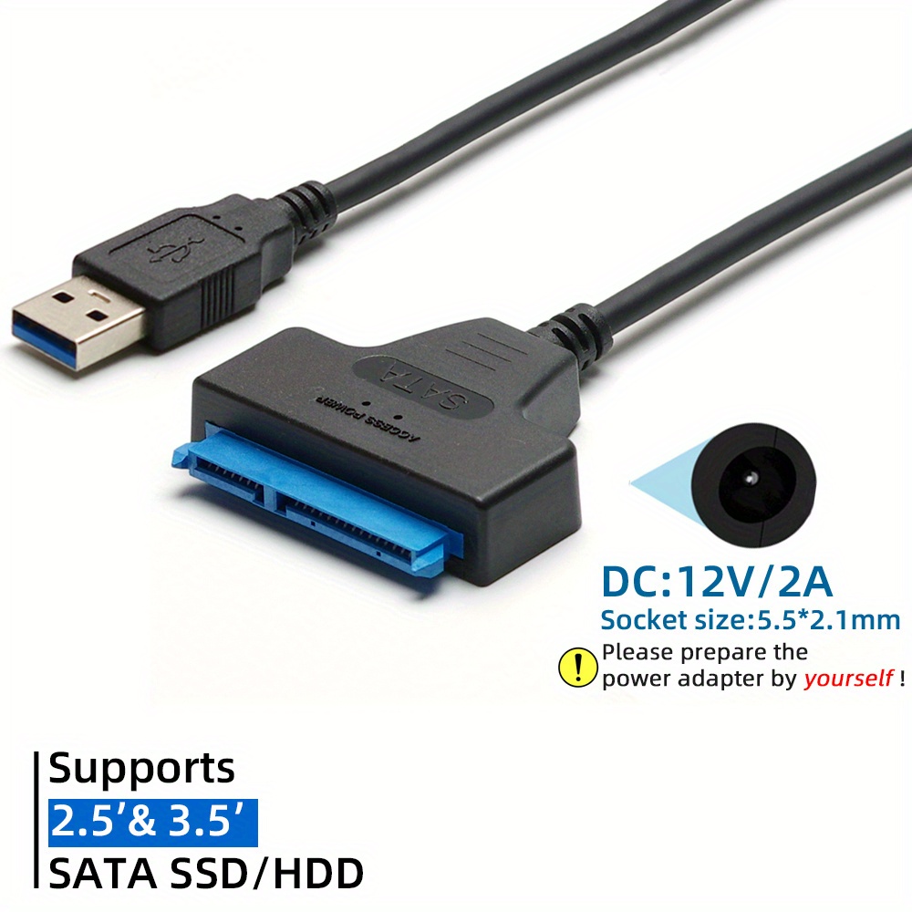 Câble adaptateur USB C vers SATA pour disque dur externe / SSD
