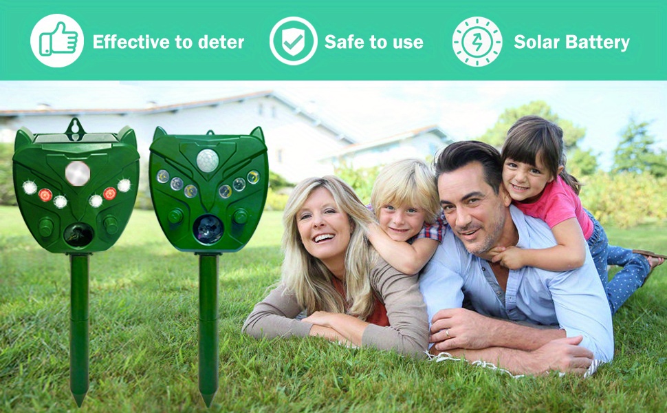 1pc Ultrasonic Animal Repellent For Outdoor Cat Dog Deer Chipmunk