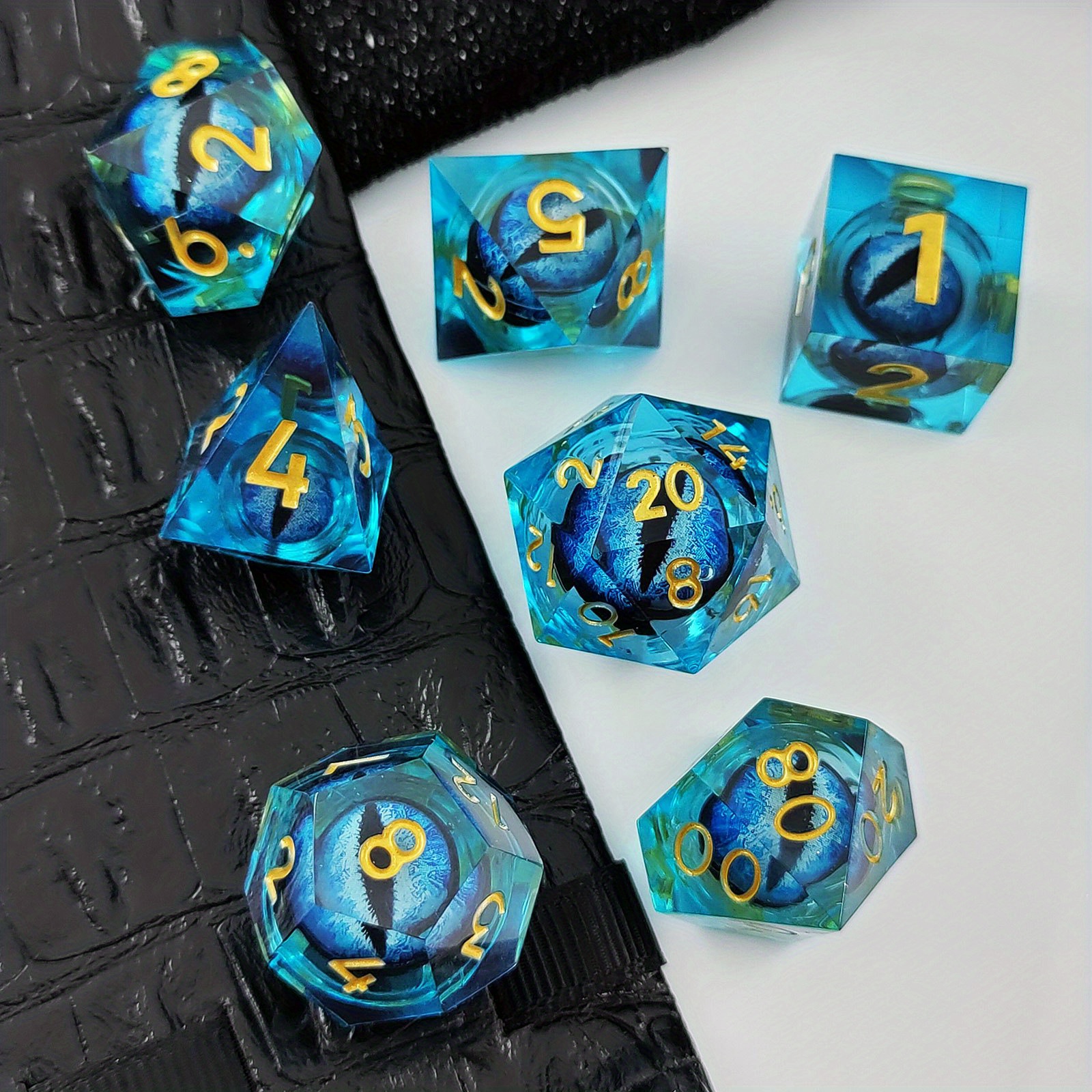 FOYTOKI 7 Peças Dados Luminosos Dragões Rpg Dados Multifacetado