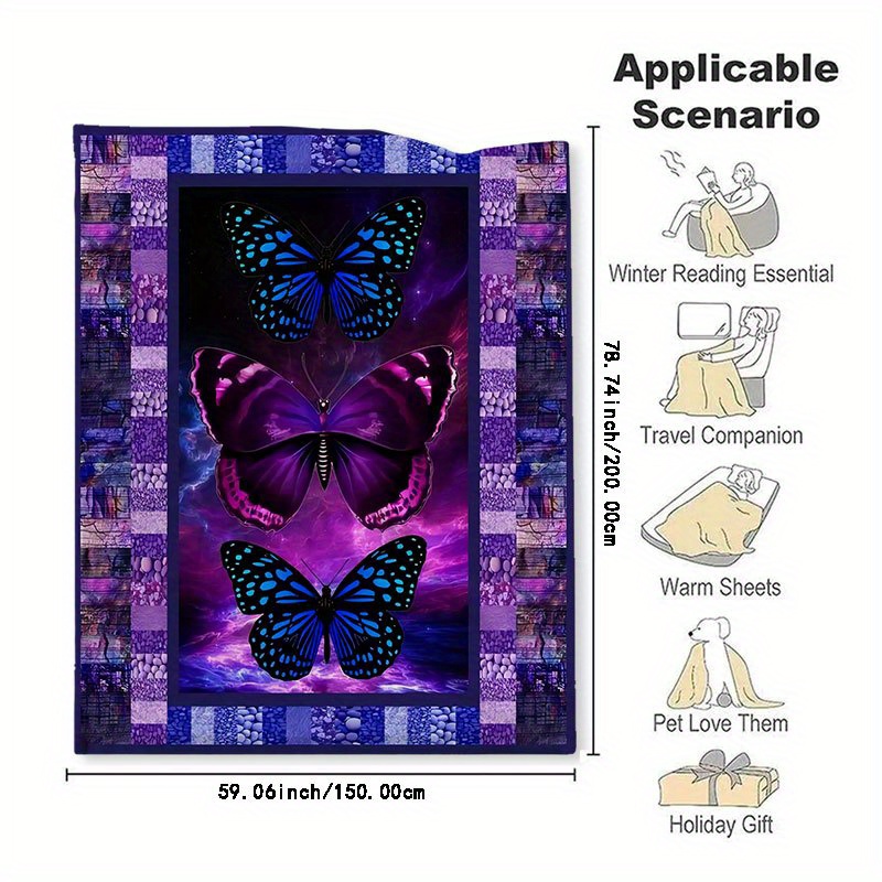 Manta Ultrasuave Diseño Mariposa Adultos Manta Sherpa Felpa - Temu