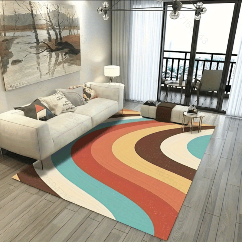 Fashriend Katina Area Rug-3'6''×5'6'' Machine Washable Area Rug Non Slip  Modern Abstract Rug Pad Large Boho Rug for Living Room Dining Room Laundry