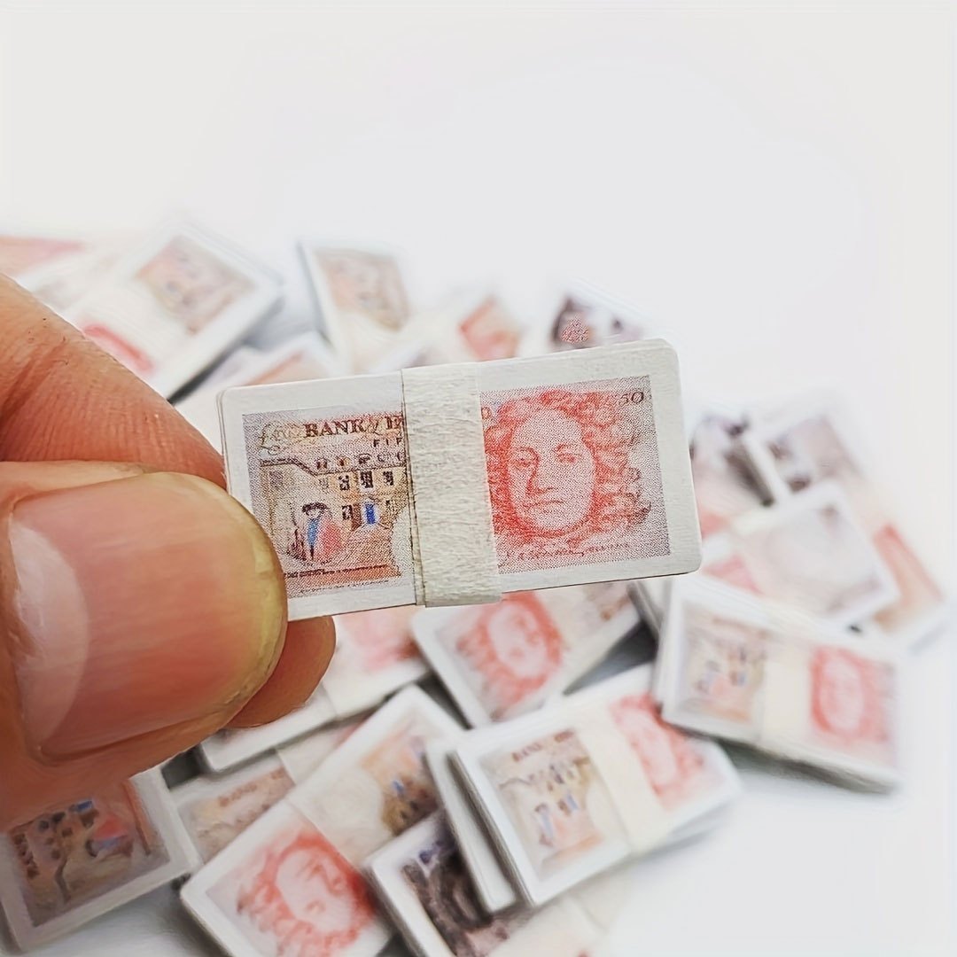 1/6 Miniature Cash Items Mini Dolls Money Dollars Euro British Pound  Banknotes Model Toys For