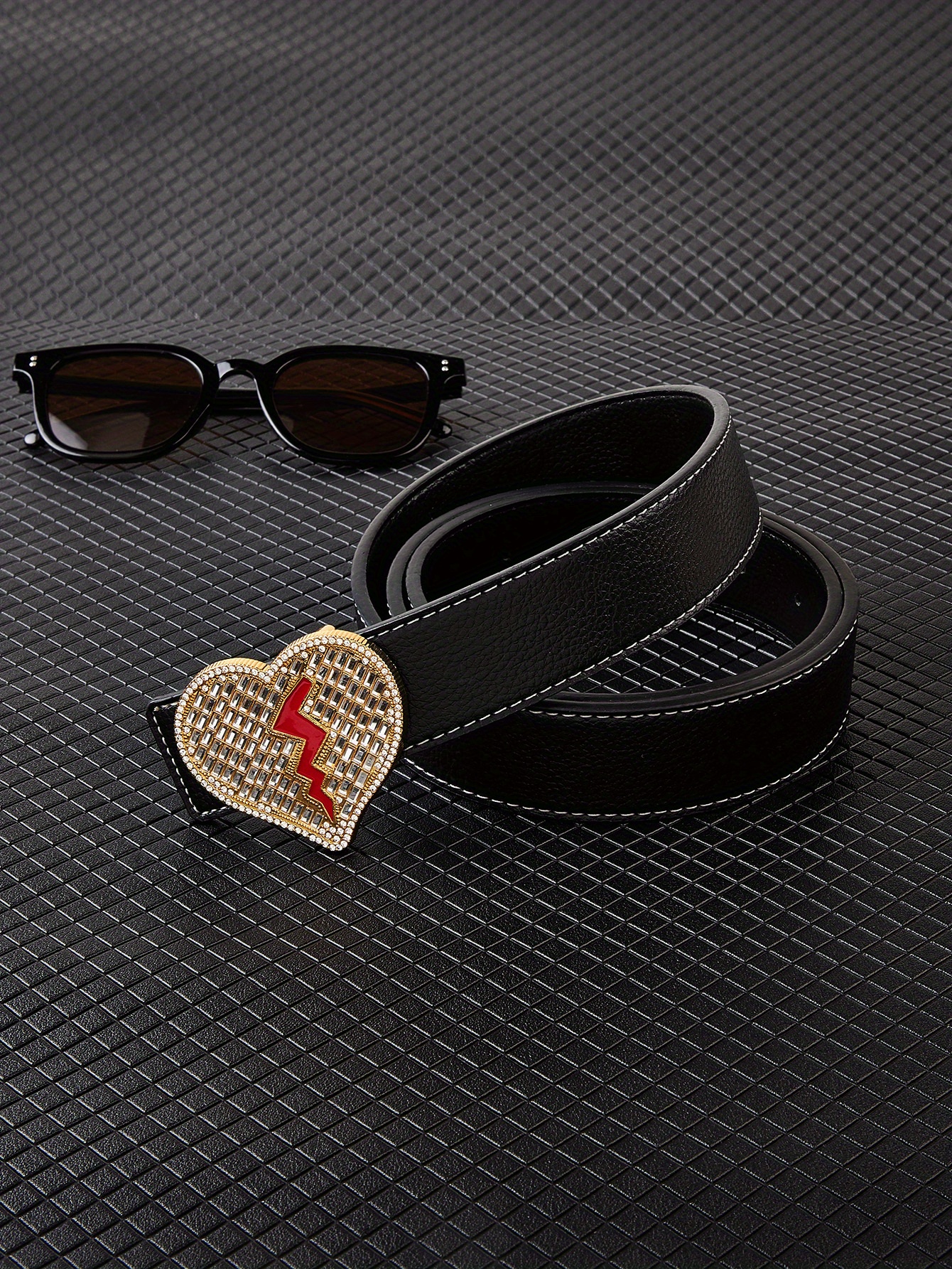 Hip Hop Style Rock Decorative Belt, Heart Buckle Men's Pants Belts - Temu