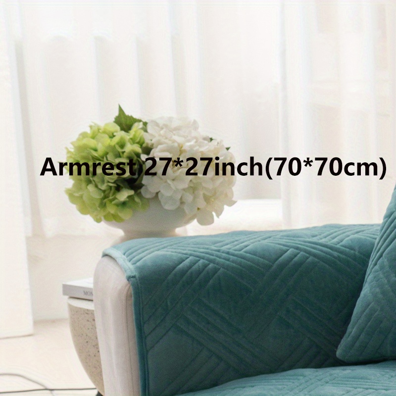 Non-slip Sofa Cushion With Knitted Embroidery And Lace Edging - Prevents  Pet Shedding And Dust Mats - Includes Backrest Throw Pillow Cover And  Armrest Towel - Temu