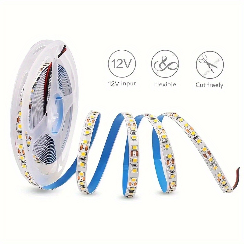 1pc 16 4ft 5m bright cold white led flexible strip light adhesive diy cut background lights illuminate your office suitable for room cabinet desk and other lighting decoration details 2