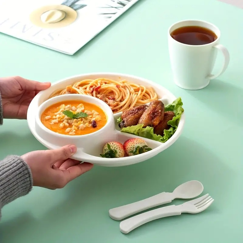 Assiette Divisée De Cuisine Domestique, Assiette Divisée De Réduction De  Graisse, Ensemble De Vaisselle Pour Complément Alimentaire Pour Bébé,  Assiette Divisée En Trois Grilles, Assiette Divisée Ronde De Dîner - Temu  France