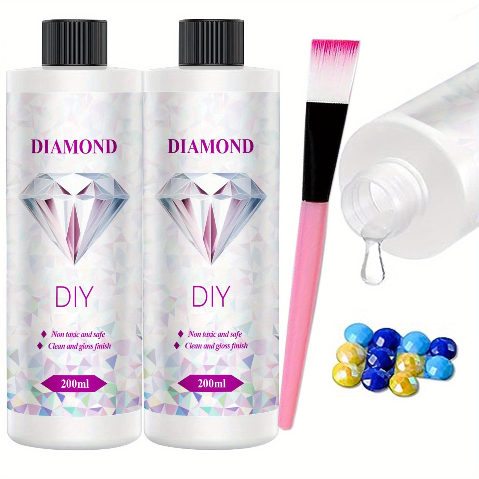 2pcs Diamond Painting Sealer 5D Diamond Painting Glue Permanent Hold &  Shine Effect Sealer for Diamond Painting and Puzzle Glue