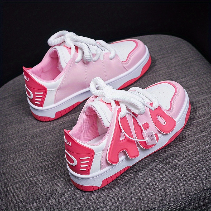 Skate Shoes Letter Pattern Thick Sole Shock Absorption Temu New Zealand