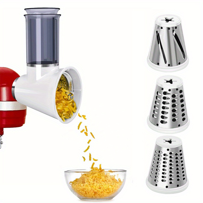 Slicer/Shredder Attachments for KitchenAid Stand Mixers, Food Slicers Cheese Grater Attachment, Salad Maker Accessory Vegetable Chopper with 4 Blades