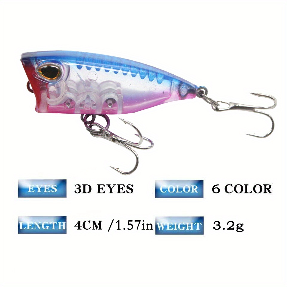 1pc 4cm 3g Top water Fishing Lures mini popper lure trout lures