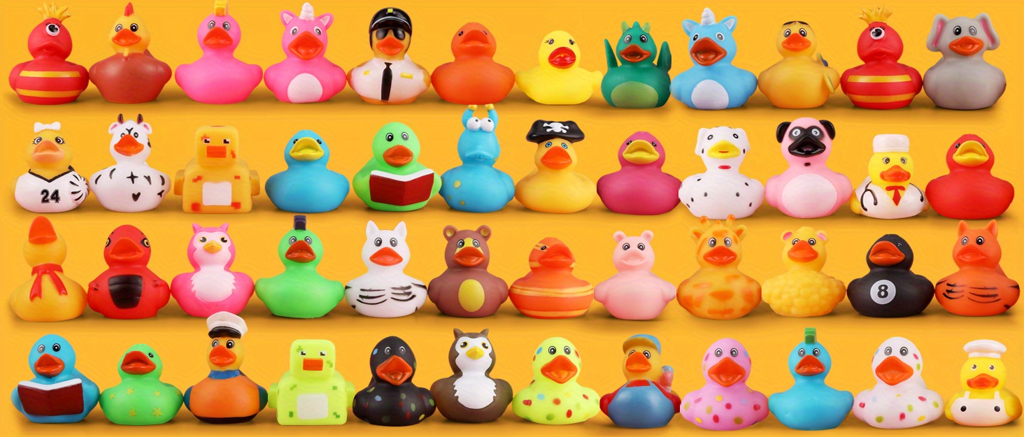  Patitos de goma 50 piezas al azar, 2 pulgadas, para niños,  regalo de fiestas, regalo de cumpleaños, juguetes para bebés, hora del  baño, fiestas de pascua, regalos, y más de Kidsco 