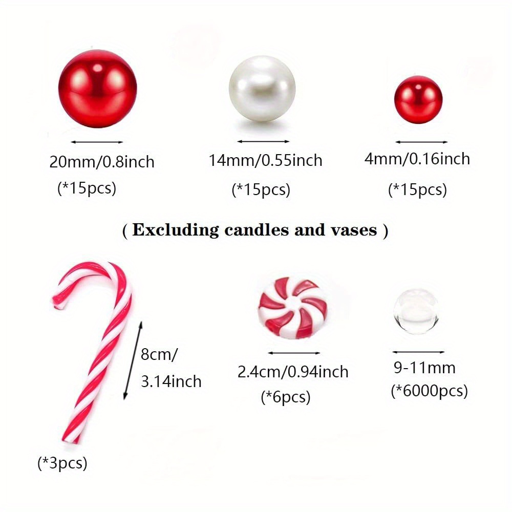 Christmas Vase Filler Artificial Pearl Lamp Beads Christmas Tree