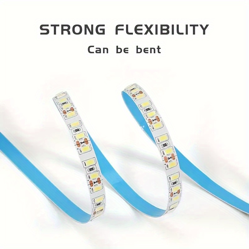 1pc 16 4ft 5m bright cold white led flexible strip light adhesive diy cut background lights illuminate your office suitable for room cabinet desk and other lighting decoration details 4