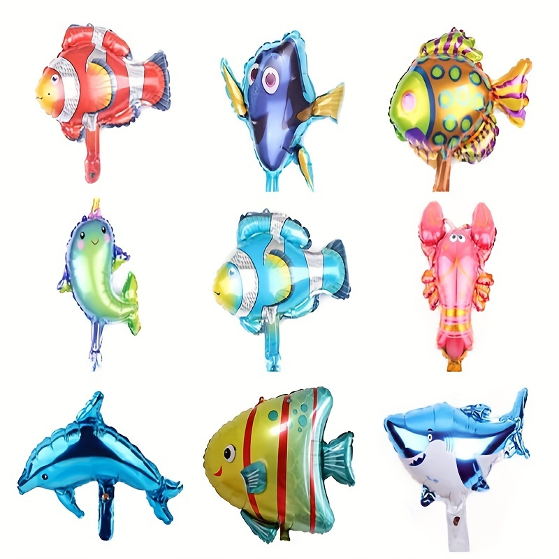 9pcs Ocean Dolphin Seahorse Fish Balloons Party Decoration