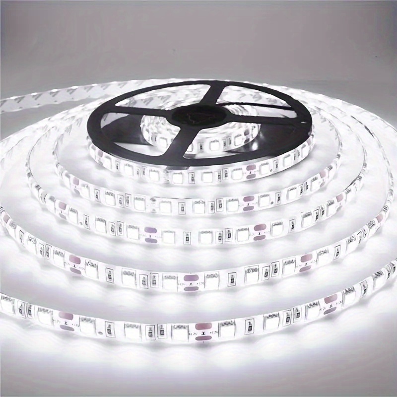 1pc 16 4ft 5m bright cold white led flexible strip light adhesive diy cut background lights illuminate your office suitable for room cabinet desk and other lighting decoration details 0
