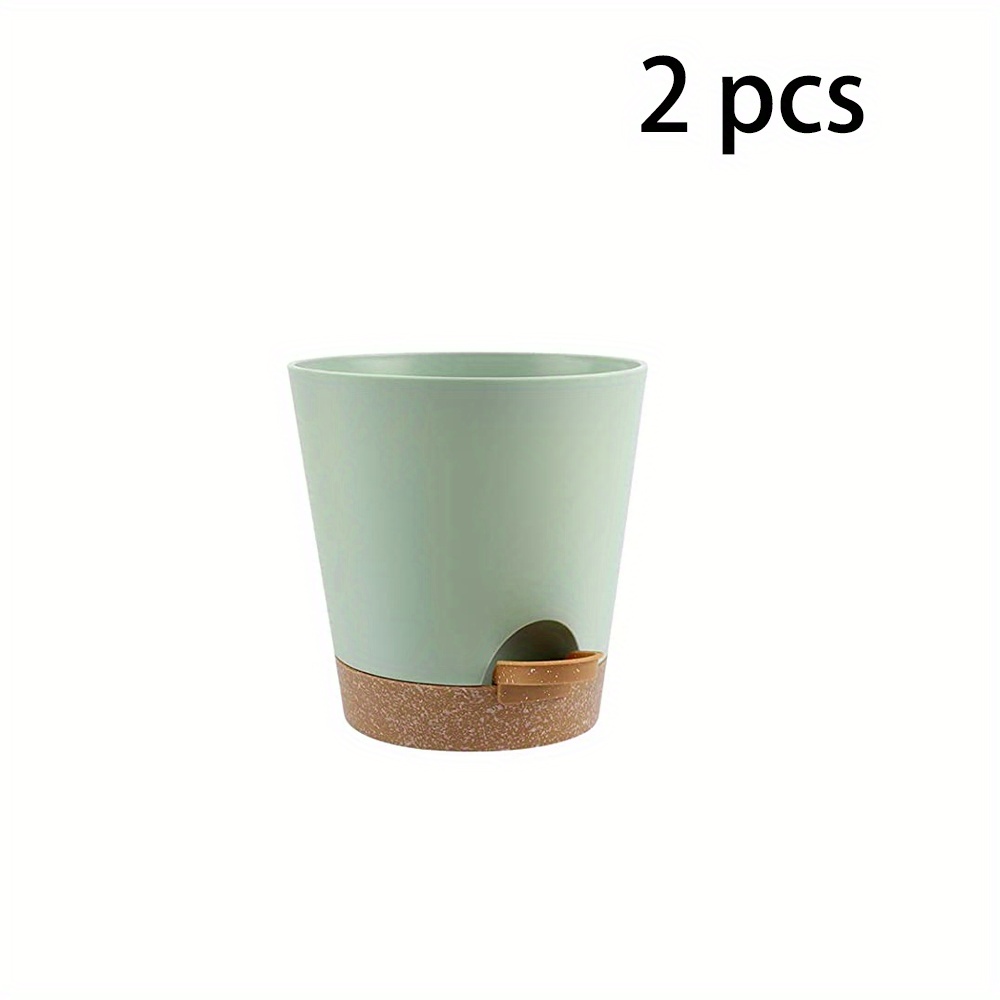Macetas de 10/9/8 pulgadas, juego de 3 macetas modernas de plástico  decorativas con agujeros de drenaje y platillos para plantas de interior,  plantas