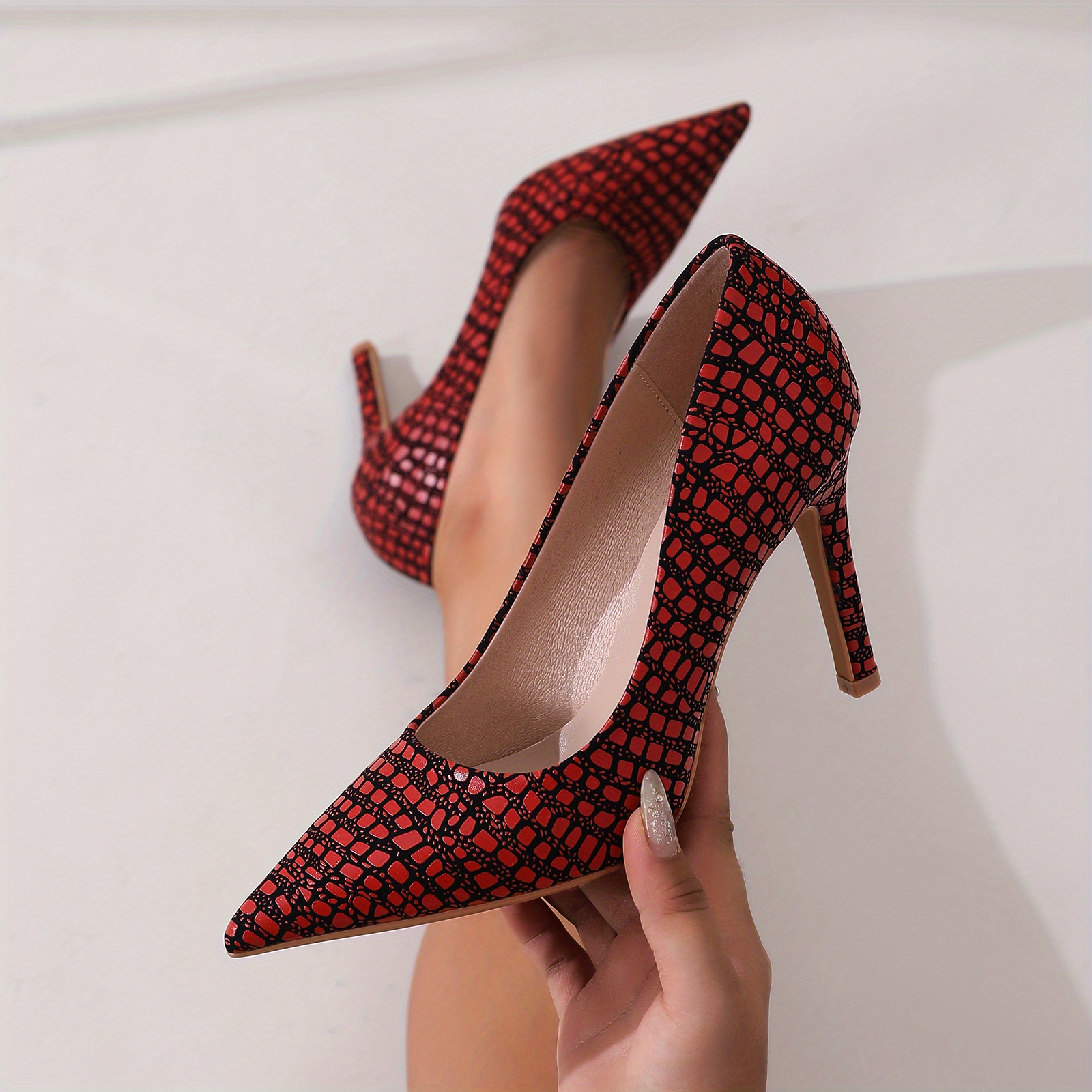 Crocodile print outlet heels