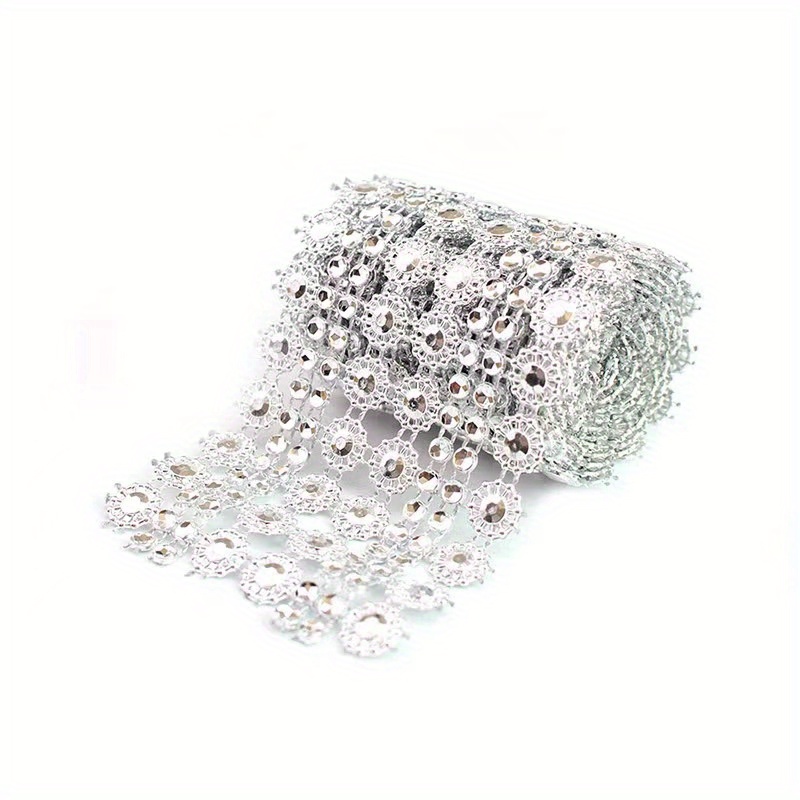 A Golden Plastic Rhinestone Mesh Ribbon With 8 Of Shining Golden Plastic Rhinestone, Used For Wedding Cake, Birthday Cake, And Valentine's Day Cake Decorations., Christmas, Halloween