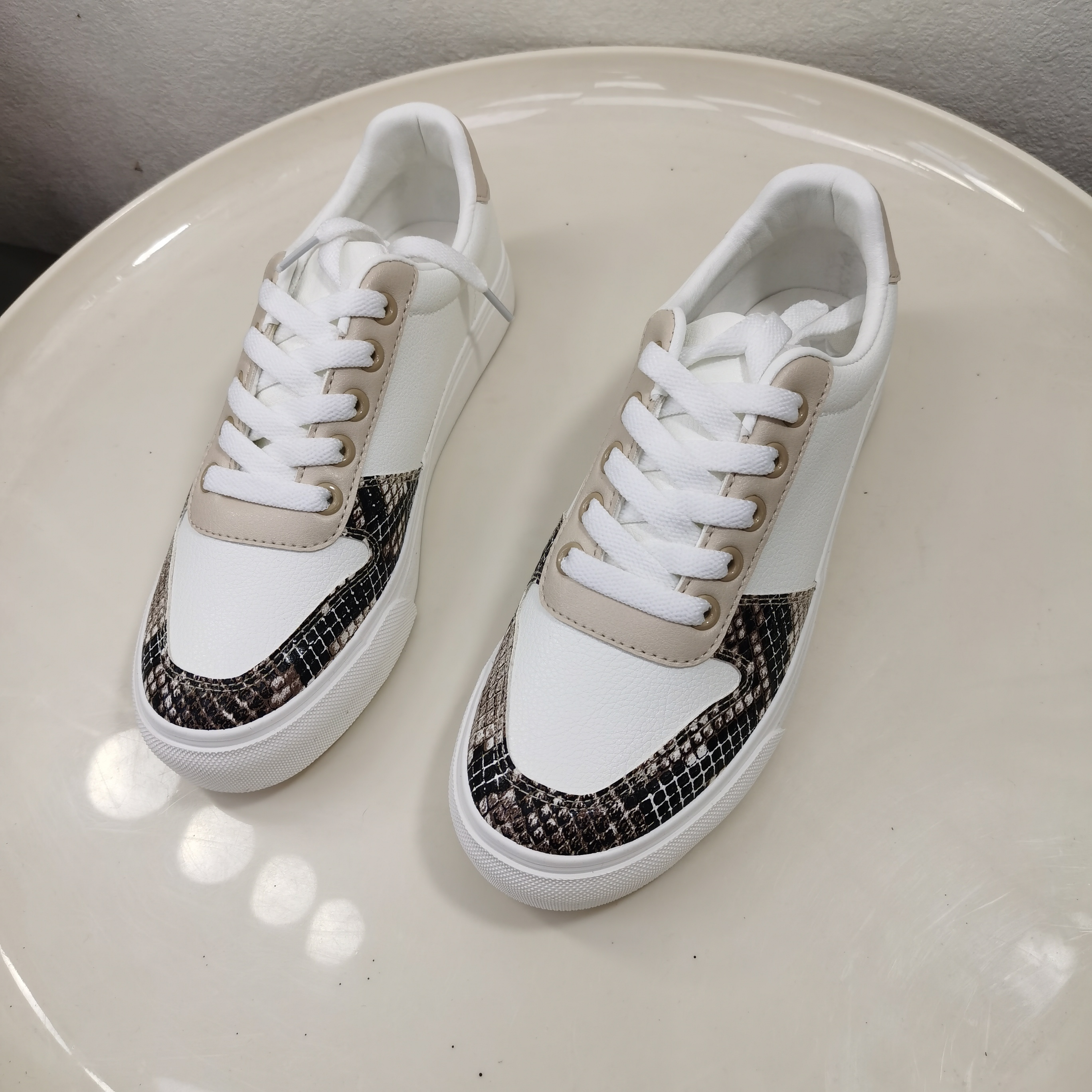 Snakeskin lace up sales sneakers