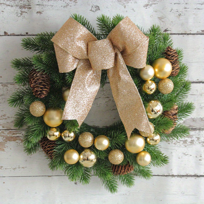 Pine Needle Bow Letter Wreath Christmas Decor Wreath - Temu