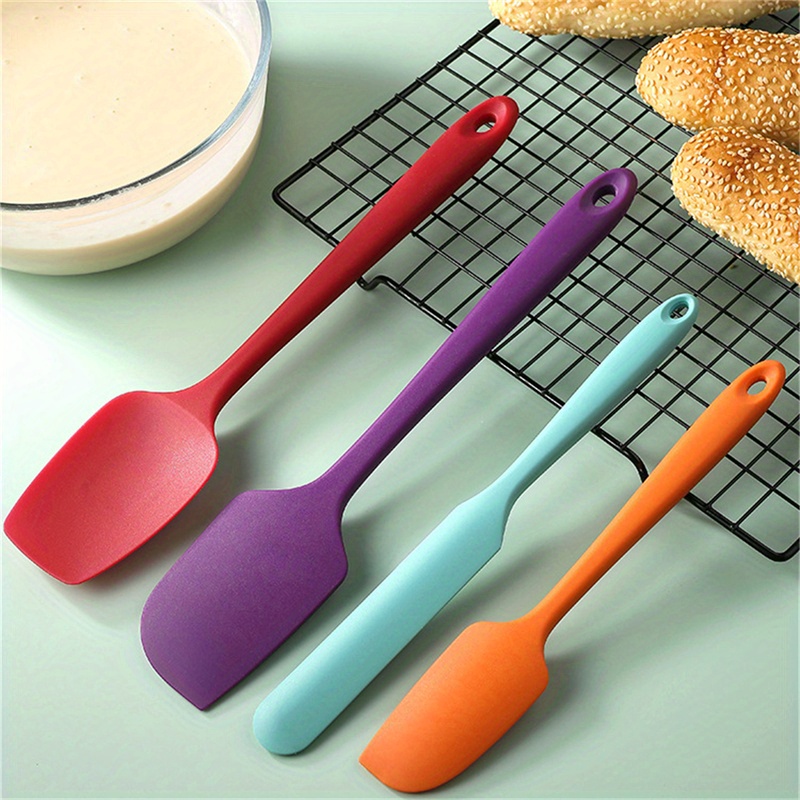 4pcs, Spatule En Silicone, Racloir En Silicone, Mini Spatule En Silicone,  Spatule À Confiture, Spatule À Crème Résistante Aux Hautes Températures,  Outil De Mélange Et De Cuisson, Ustensiles De Cuisine, Équipements  D'appartement