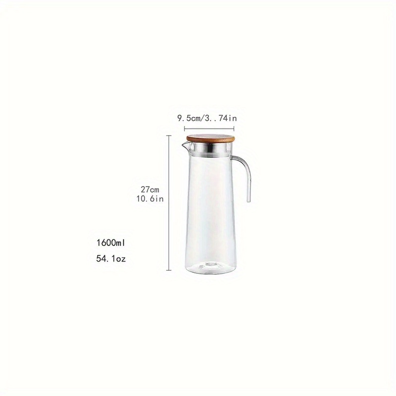 Heavy Duty Pitcher With Stainless Steel Lid Or Wooden Lid - Perfect For  Juice, Beer, Pearl Milk Tea And Summer Drinks - Temu