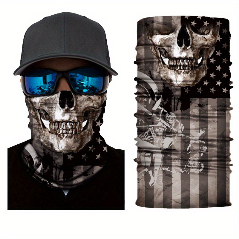 4pcs Elastic Athletic Bandana Headband Seamless Halloween Skull