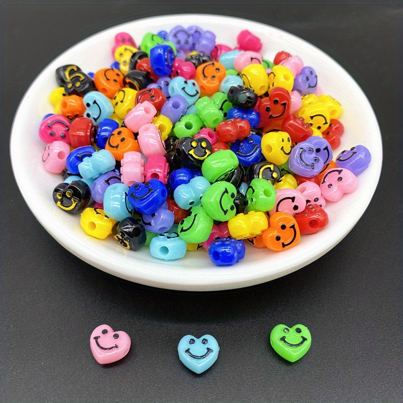 White Smile Face Beads, 7mm Kawaii Happy Face, Cute Spacer Beads, Necklace  and Bracelet Making, Jewelry Supplies, 100pcs