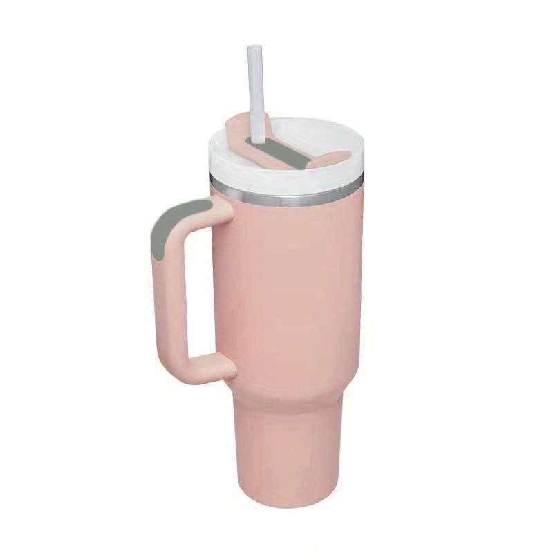 Travel Coffee Mugs with Handle, Lid and Straw, Oversize