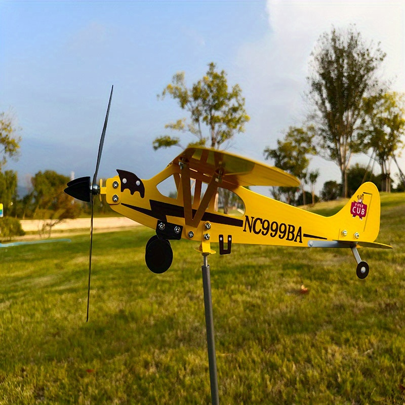 1pc Airplane Weather Vane Aircraft Wind Spinner Metal Vane Windmill