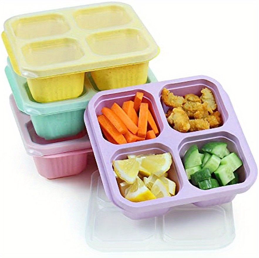 Aimkeoulee 4 Pack Snack Containers with Lids,Reusable 4