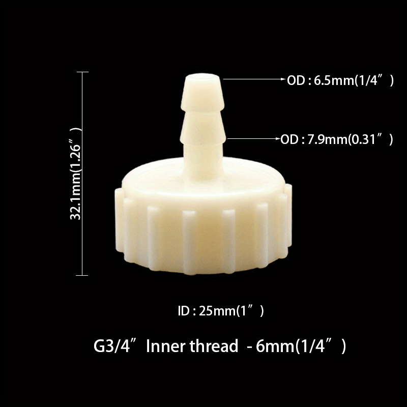 PVC Tuyau Raccord 12mm Barbelé x 25mm OD Tube Adaptateur Tuyau Connecteur  Kit 2