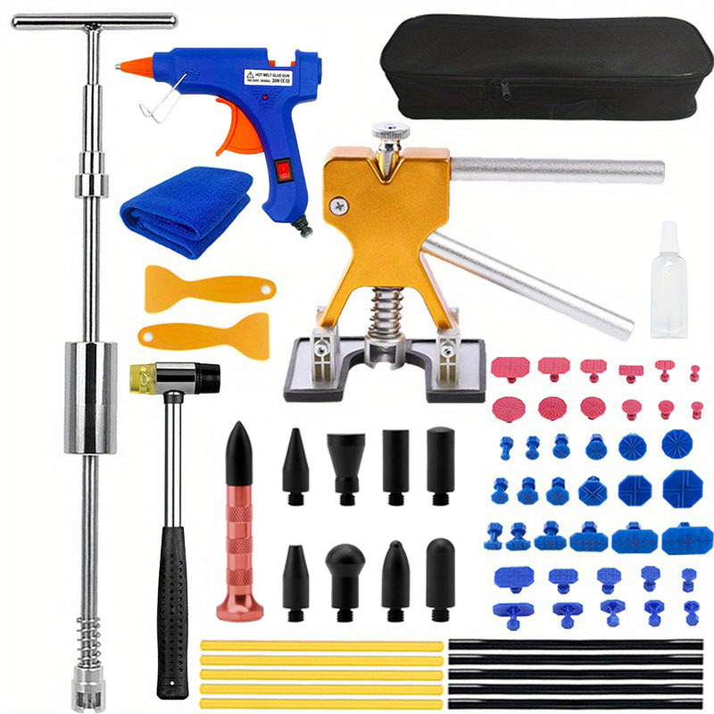 Complete Car Dent Repair Kit With Paintless Tool Kit, Glue Puller