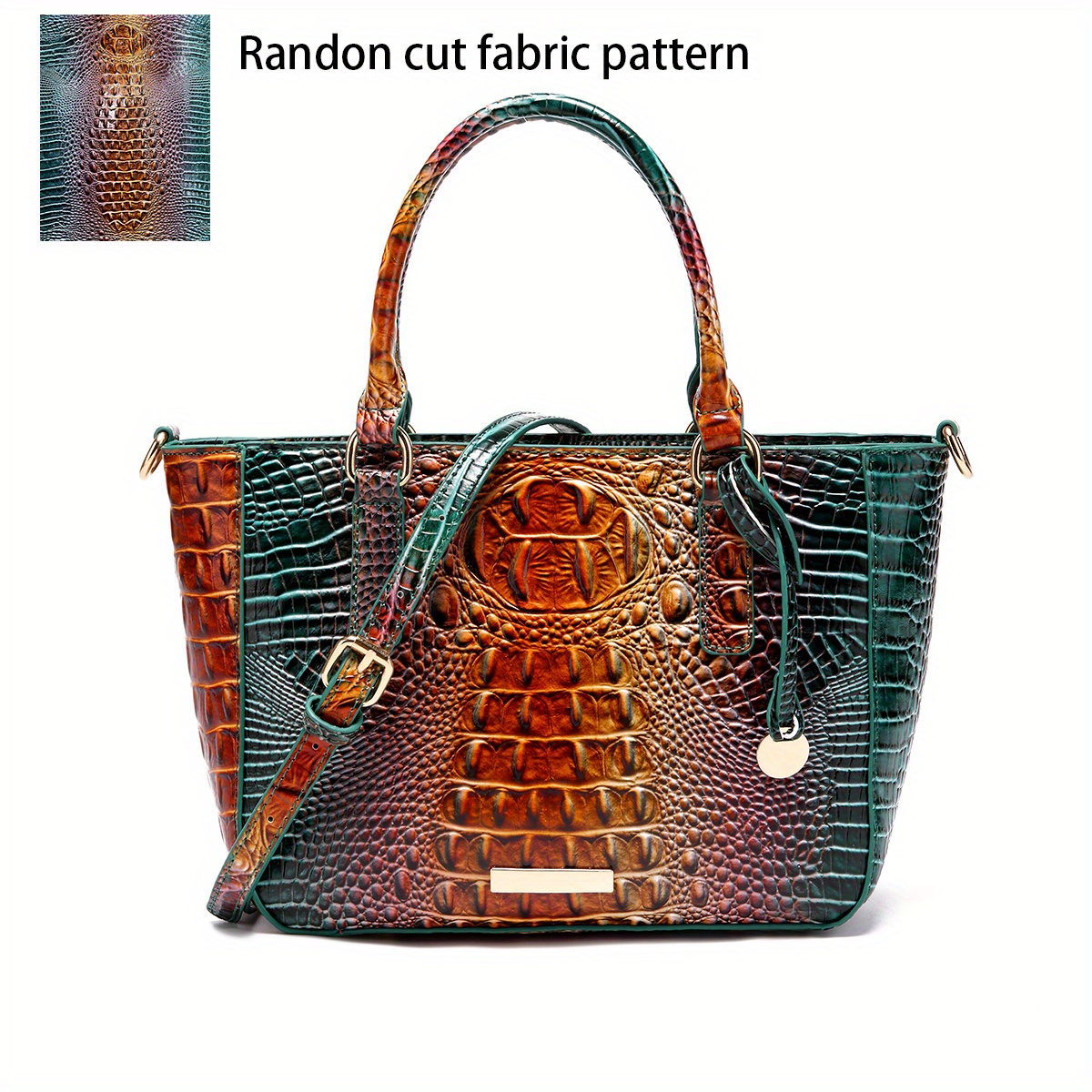 Women's Retro Crocodile Pattern Leather Handbag