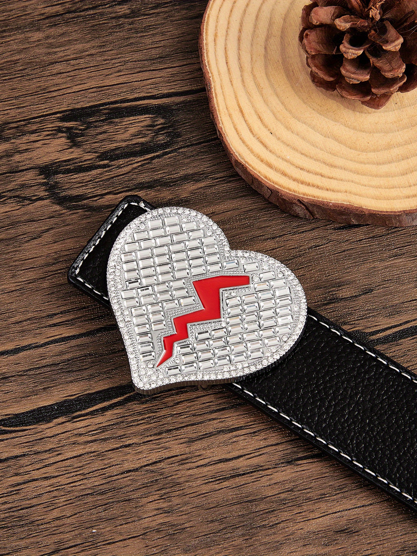 Hip Hop Style Rock Decorative Belt, Heart Buckle Men's Pants Belts - Temu