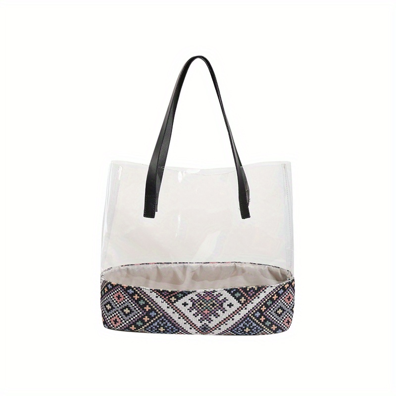 Womens Fashion Transparent Bag Clear Handbag PVC Tote Shoulder Bags