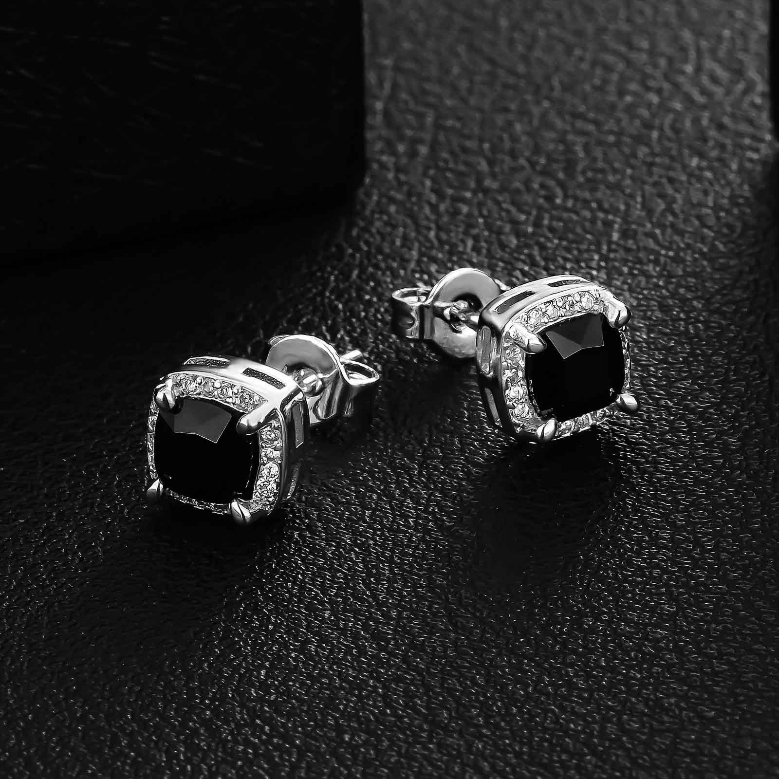 TEMU 1 Par De Pendientes Cuadrados Elegantes ICEDCHICS, Circonita Sintética, Perno De Acero Inoxidable, Base De Cobre, No Magnético, Joyería De Moda