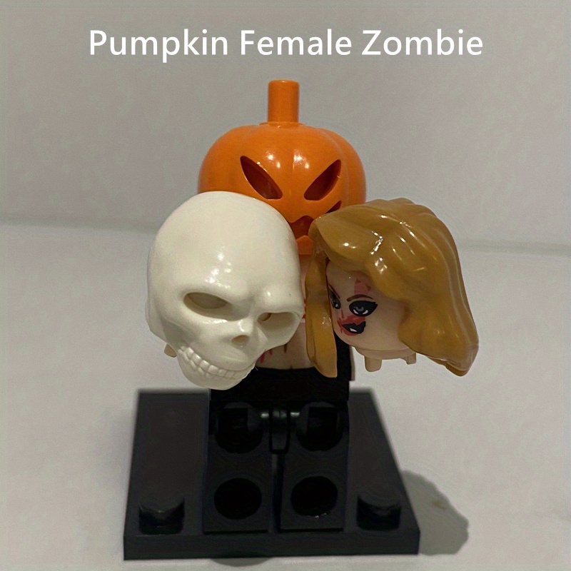  Halloween Building Brick Head Pumpkin Ghost Zombie