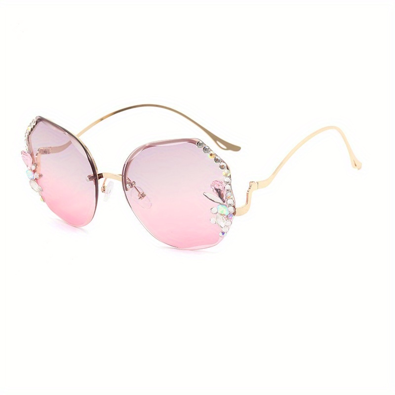 Pink Bling Rectangle Sunglasses