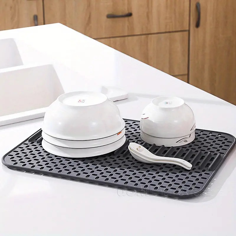2X Soft Dish Kitchen Quick Drying Silicone Drain Pad Non-Slip Sink  Protector Mat