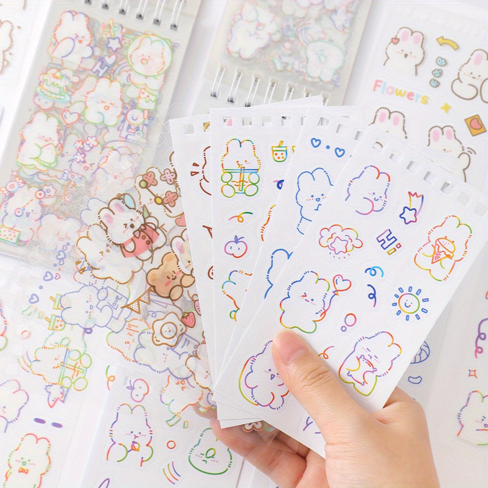 Temu 4pcs 8pcs Kawaii Rabbit Stickers Diy Washi Material Sticker For Diary  Notebook Phone Stickers 2023 New Year Theme Decoration Stickers Stationery, Shop The Latest Trends