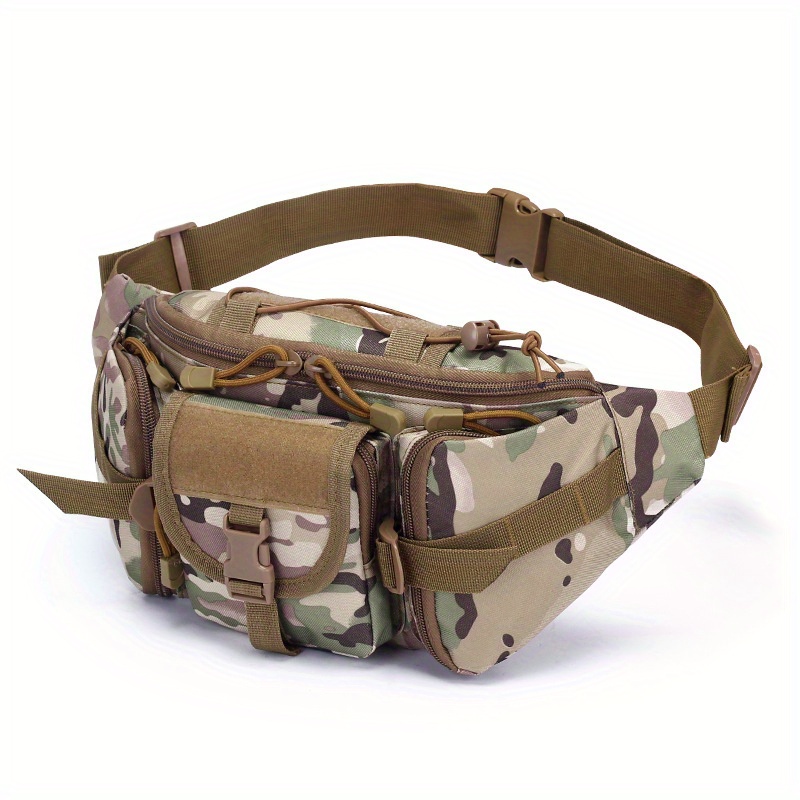  Multi Functional Waist Pack Military Single Shoulder Hip Belt  Fanny Bag Water Resistant Waist Pouch with Water Bottle Pocket Holder for  Hiking Climbing Outdoor Bumbag (CP Camouflage) : Sports & Outdoors
