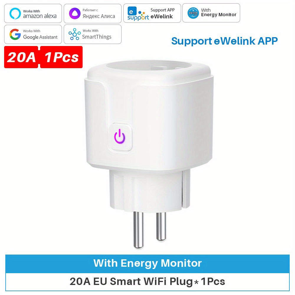 CORUI Vesync WiFi Smart Socket 16A 20A EU Smart Plug With Power Monitoring  Voice Control Timing Socket Support Alexa Google Home - AliExpress
