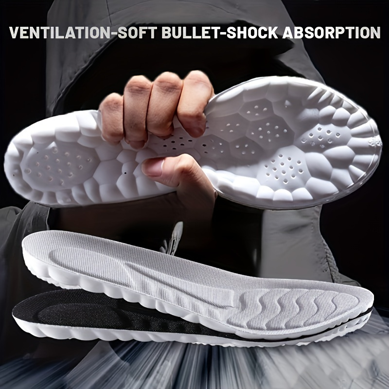 1 Pair Super Soft TPU Sports Insoles - Shock-Absorbing Basketball Arch Support Insoles with Textured Grip for Enhanced Comfort & Support, Grey, Sports Insoles, Arch Support, Textured Grip Insoles