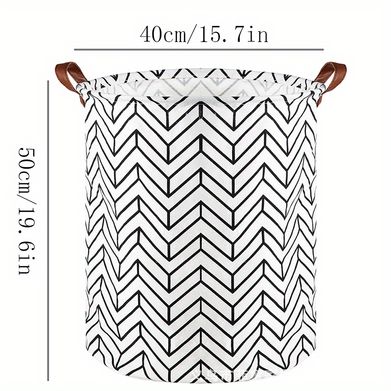 Waterproof Laundry Basket Round Stripe Foldable Cute - Temu