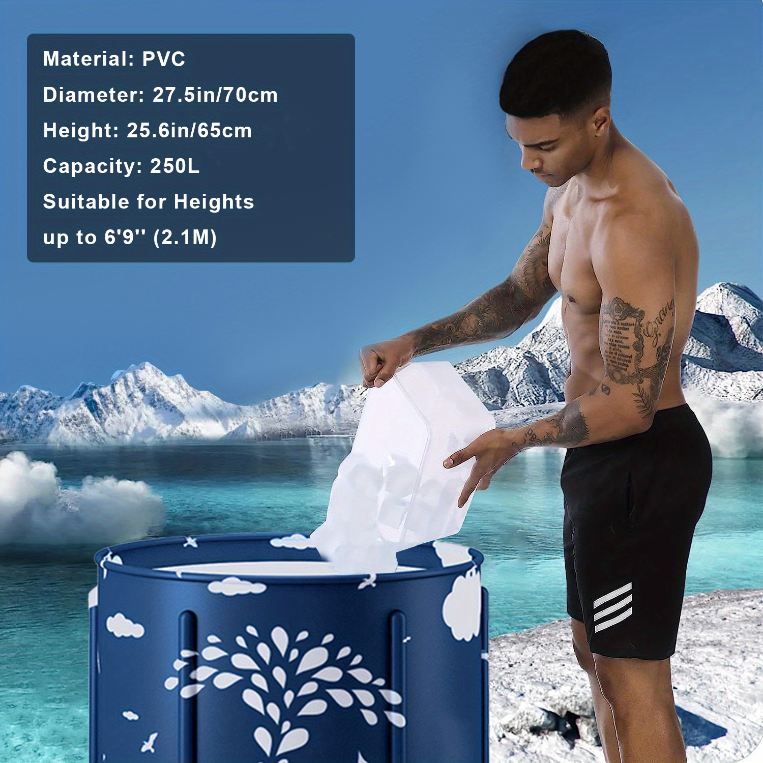 Freestanding Bathtub Ice Bath Tub Ice Bath Tub Recovery Temu