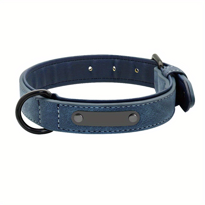 Navy blue hotsell leather dog collar