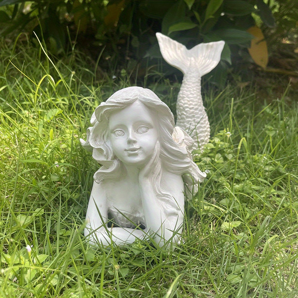 Outdoor Resin Mermaid Statue Outdoor Statue Sculpture Temu